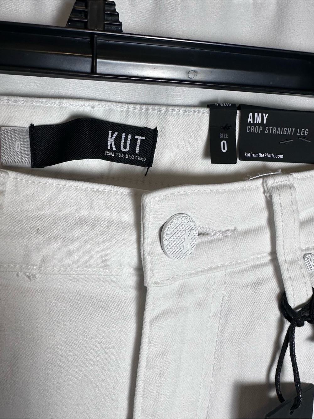 KUT from the Kloth Amy Crop Straight Leg White Jeans NWT size 0 - Picture 4 of 13